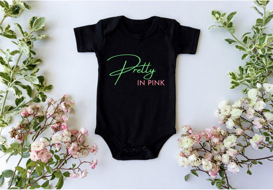 Front Graphic Baby Onesie | Pretty in Pink Onesie | Divine Legacy Kids