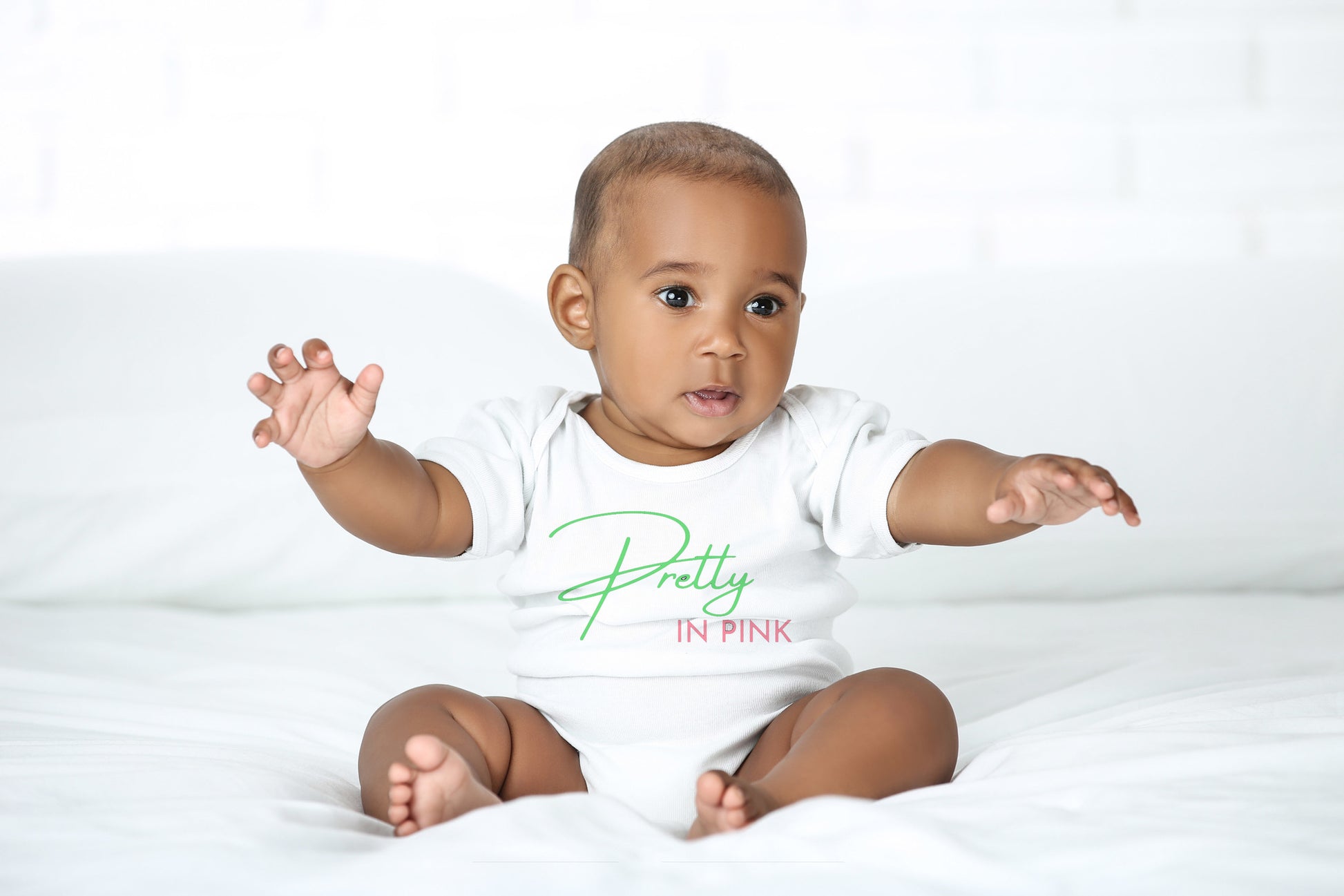 Front Graphic Baby Onesie | Pretty in Pink Onesie | Divine Legacy Kids